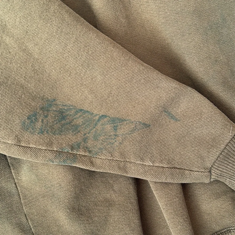 Vintage army green Champion pullover sweatshirt USA made medium *stain* - Picture 12 of 13